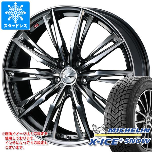 【タイヤ交換対象】プリウス 60系用 スタッドレス ミシュラン エックスアイススノー 195/60R17 90H レオニス GX タイヤホイール4本セット