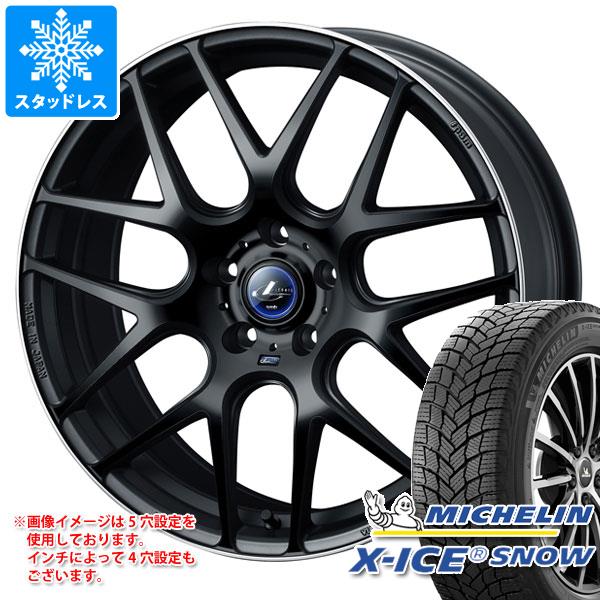 【タイヤ交換対象】クロストレック GU系用 2024年製 スタッドレス ミシュラン エックスアイススノー 225/55R18 102H XL レオニス ナヴィア 06 タイヤホイール4本セット