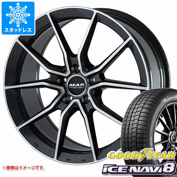 【タイヤ交換対象】メルセデスベンツ C117 CLA用 スタッドレス グッドイヤー アイスナビ8 225/45R17 91Q MAK アルジェントエフエフ タイヤホイール4本セット