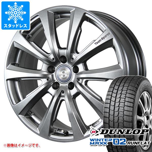 【タイヤ交換対象】BMW F34 3シリーズ用 スタッドレス ダンロップ ウインターマックス02 DSST WM02 225/50RF18 95Q ランフラット チームスパルコ ヴァローザ ver.02 タイヤホイール4本セット