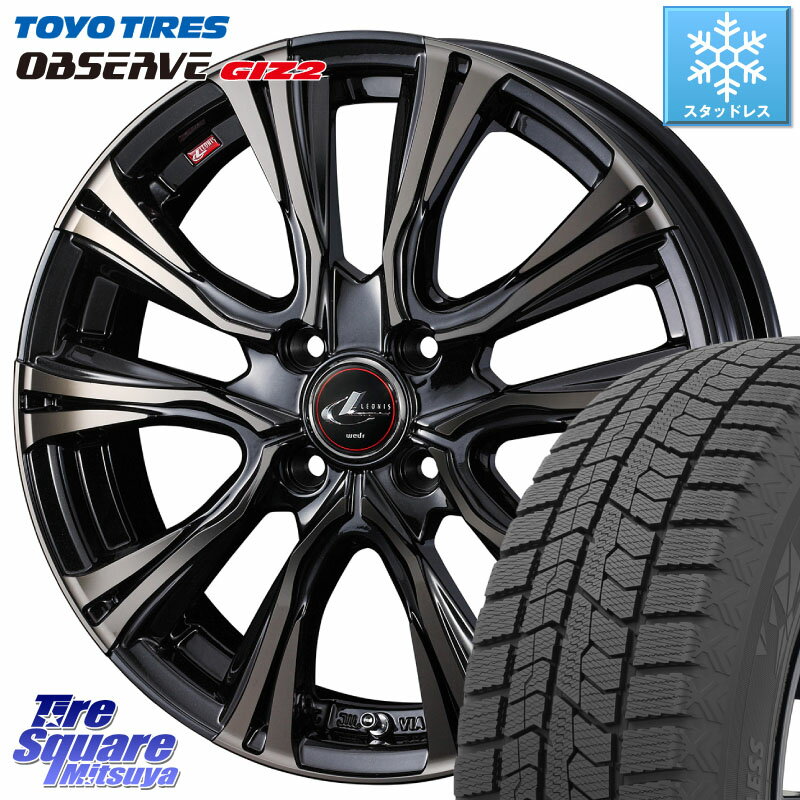 TOYO オブザーブ ギズ2 〇 OBSERVE GIZ2 2023年製 スタッドレス 195/60R16 WEDS 41225 LEONIS VR ウェッズ レオニス ホイール 16インチ 16 X 6.0J +42 4穴 100 オーラ