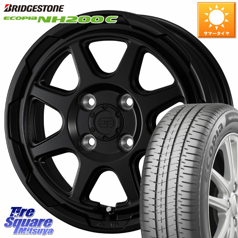 WEDS STADTBERGE BLK ホイール 14インチ 14 X 4.5J +45 4穴 100 ブリヂストン ECOPIA NH200C エコピア サマータイヤ 165/70R14 Mx27/37/47Sソリオ・デリカD2 ハスラー MAx6S系ソリオ