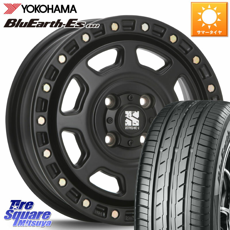 MLJ XJ07 XTREME-J 4H BK エクストリームJ 14インチ 14 X 4.5J +43 4穴 100 YOKOHAMA R6264 BluEarth-Es ES32 ヨコハマ 155/65R14 N-BOX タント スペーシア サクラ ハイゼット アゲトラCustom車用※軽自動車専用ホイール※