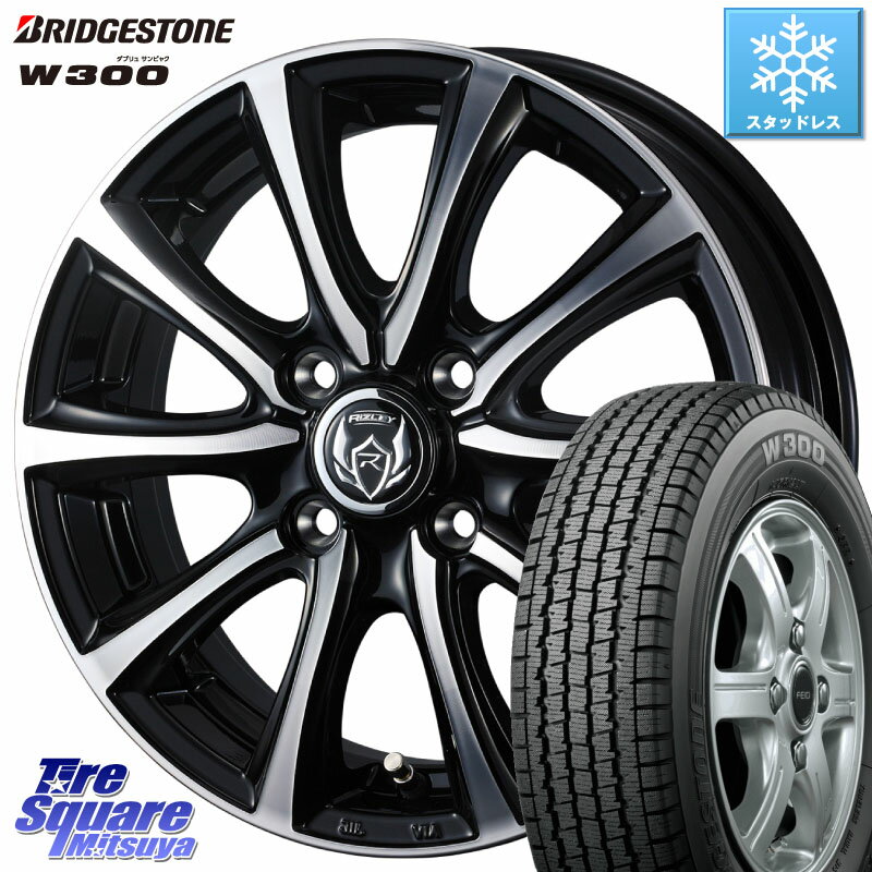 ブリヂストン W300 軽トラ ■ スタッドレス ミツヤ【欠品次回12月上旬】 145/80R12 80*78 WEDS ウエッズ RIZLEY MS ホイール 12インチ 12 X 4.0J +42 4穴 100 N-VAN(JJ1/2) アトレー・ハイゼット