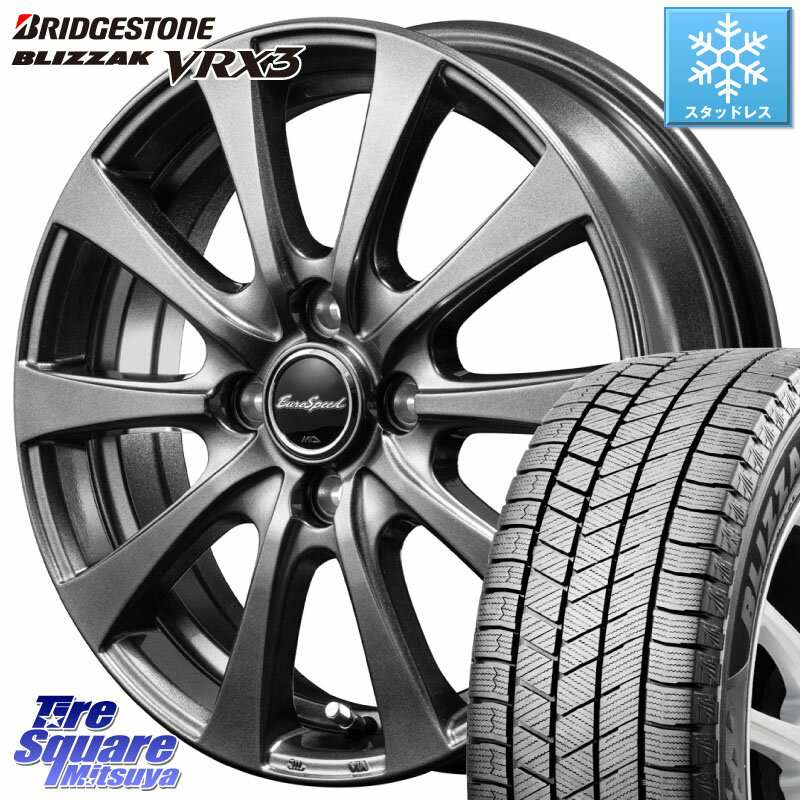 ブリヂストン BLIZZAK VRX3 ■ ブリザック スタッドレス ミツヤ 155/65R14 MANARAY MID EuroSpeed G10 在庫● ホイール 14インチ 14 X 4.5J +45 4穴 100 N-BOX デリカミニ2WD タント スペーシア サクラ ハイゼット アゲトラCustom車用※軽自動車専用ホイール※