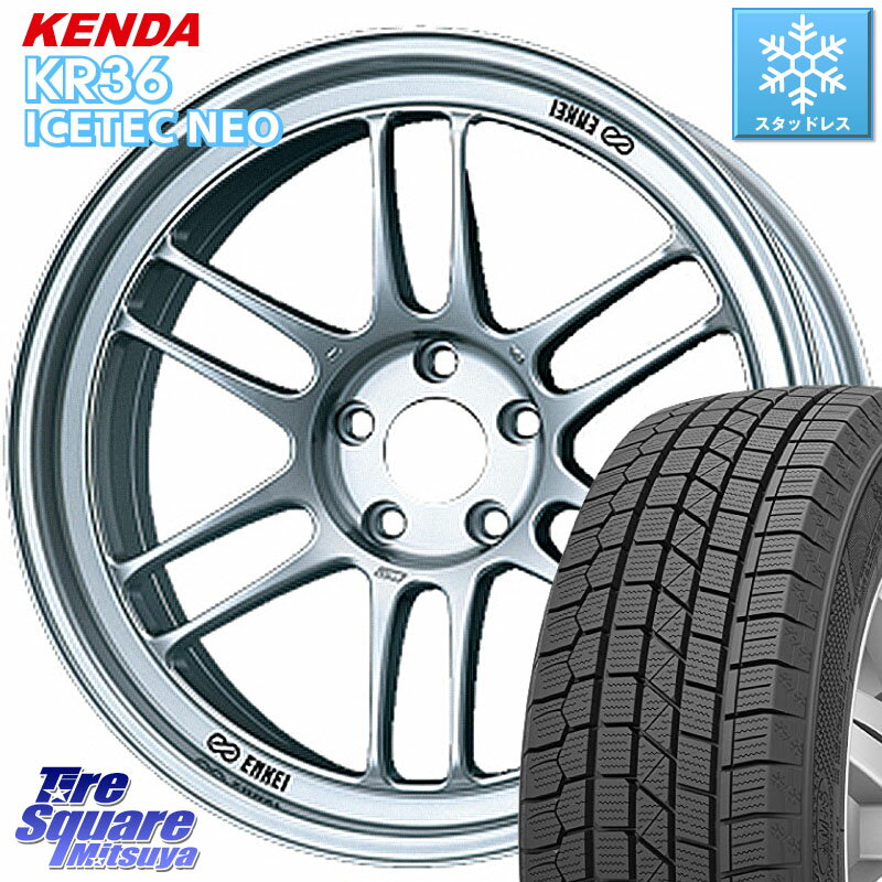 KENDA ケンダ KR36 ICETEC NEO アイステックネオ 2025年製 スタッドレス ミツヤ 215/45R17 KYOHO ENKEI エンケイ Racing RPF1 SILVER ホイール 17 X 7.0J +35 4穴 100