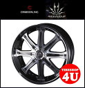 【22インチ】【CRIMSON MTRTLE 2FACE】【クリムソン マーテル 2フェイス】22×9.5J ブラックポリッシュ/クロームインサート【265/40R22】【215 ハイラックスサーフ】【120・150プラド】【新品タイヤホイール4本セット価格】