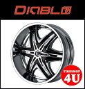 22インチDIABLO(ディアブロ) ELITE(エリート) 22×8.5J クロームメッキ/ブラックインサートヴァンガード アルファード LEXUS RX ムラーノ 新品タイヤホイール4本セット価格