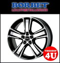 17インチBORBET PREMIUM MA(ボルベット プレミアム) 17×7.5J 5/108 +40 ブラックポリッシュ JAGUAR VOLVO プジョー 取付ボルト・ハブリング付属 新品アルミホイール1本価格 ☆1台分で送料無料☆