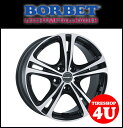 17インチBORBET PREMIUM XL(ボルベット プレミアム) 17×7.5J 5/108 +40 ブラックポリッシュ JAGUAR VOLVO プジョー 取付ボルト・ハブリング付属 新品アルミホイール1本価格 ☆1台分で送料無料☆