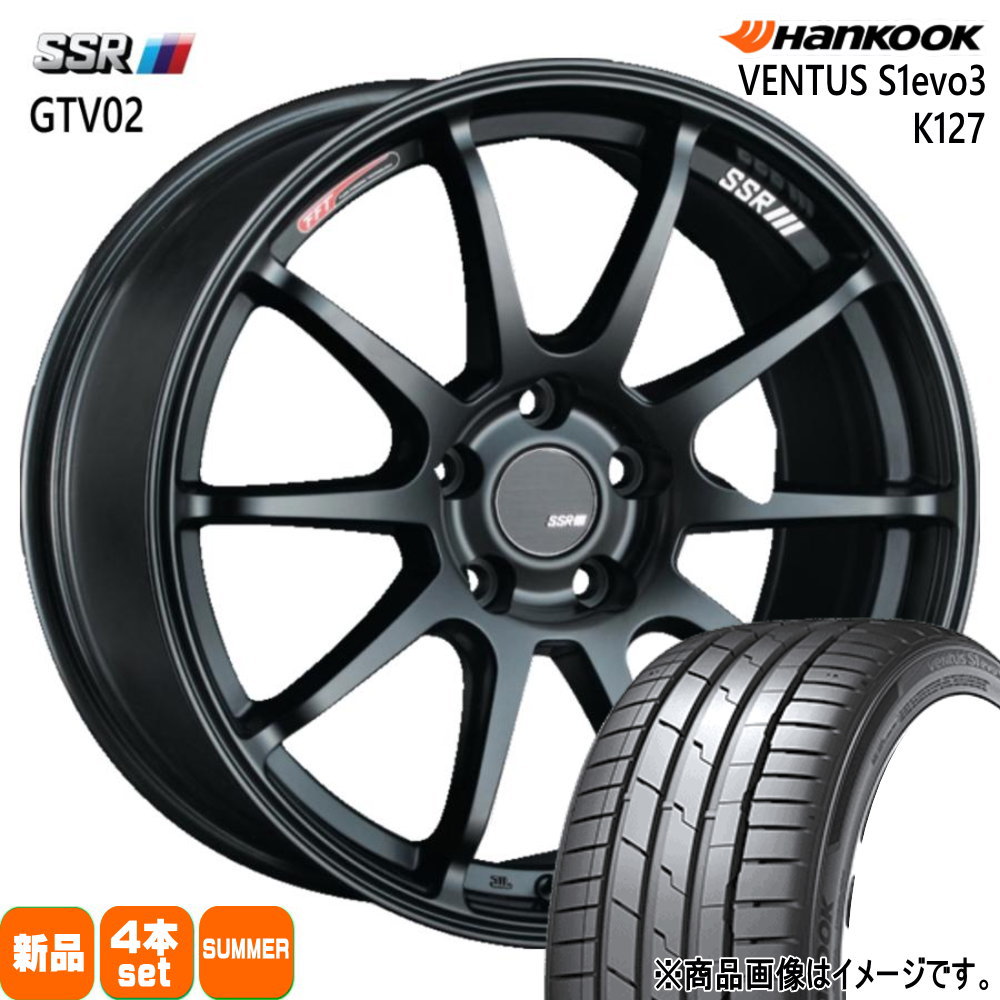 225/40R18 ベンタス S1 エボ3 K127 VENTUS S1evo3 K127 ハンコック HANKOOK 新品 夏用 サマータイヤ ホイール 4本セット SSR GTV02 18×7.5+53 5/114.3