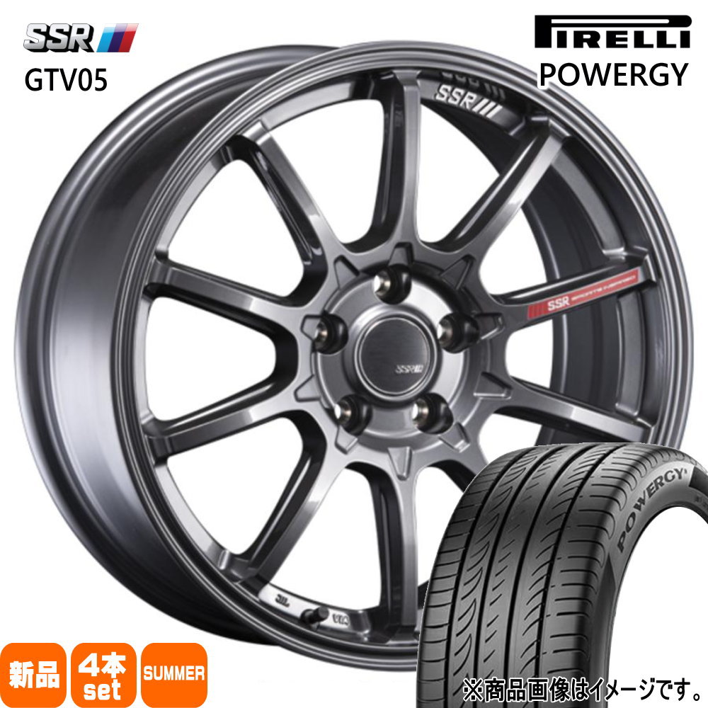 205/45R17 88W XL パワジー POWERGY ピレリ PIRELLI 新品 夏用 サマータイヤ ホイール 4本セット SSR GTV05 17×7.0+48 5/114.3