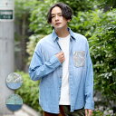 【SALE】シャツ トップス メンズ 秋 冬 秋冬 デニム インディゴ ポケット 長袖 綿 コットン ヴィンテージ ゆったり 冬 エスニック アジアン ネイティブ チチカカ TITICACA / デニムポケットシャツ miwibb611