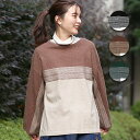 【SALE】 トップス セーター プルオーバー レディース 秋 冬 長袖 ニット ラウンドネック 洗濯可能 洗える ウォッシャブル 幾何学柄 切り替え 配色 ゆったり 楽ちん エスニック チチカカ TITICACA / ジャカードニット プルオーバー jwcbc301