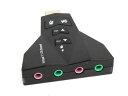 外付けUSB サウンドカード変換アダプタ バーチャル7.1chサウンドカード#ブラック【S.Pack】
