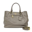 【送料無料】【中古】 PRADA プラダ ショルダーバッグ ハンドバッグ グレー レディース おしゃれ かわいい おすすめ ギフト プレゼント
