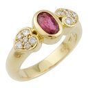 【送料無料】【中古】 K18 リング 指輪 12号 ルビー 0.62ct ダイヤモンド 0.24ct 18金 K18ゴールド レディース メンズ おしゃれ かわいい ギフト プレゼント