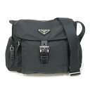 【送料無料】【中古】 PRADA プラダ ショルダーバッグ ナイロン ブラック レディース おしゃれ かわいい おすすめ ギフト プレゼント