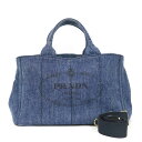 【送料無料】【中古】 PRADA プラダ ショルダーバッグ トートバッグ カナパトート ブルー レディース おしゃれ かわいい おすすめ ギフト プレゼント