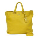 プラダ PRADA ショルダーバッグ イエロー レディース 中古