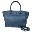 プラダ PRADA ショルダーバッグ ブルー レディース 中古