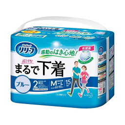 (まとめ) 花王 リリーフ パンツタイプ <strong>まるで下着</strong> 2回分 <strong>ブルー</strong> M-L 1パック(15枚) 【×3セット】