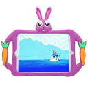 Geageaus iPad 2/3/4チャイルドプロテクター。 Appleの第2世代のiPad、第3世代のiPad、第4世代のiPadのソフトシリコン子供用落下防止ハンドプロテクター(iPad 2/3/4、紫) 兎-パープル
