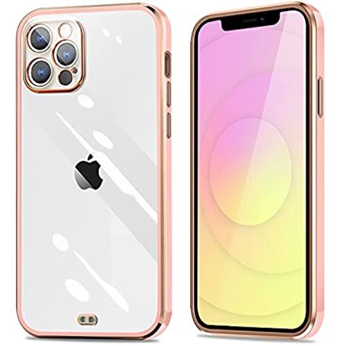 iphone12ProMax ケース クリア iPhone 12 pro max カバー シリコン メッキ加工 耐衝撃 透明 TPU 落下防止 防塵 薄型 軽量 一体型 変形防止 人気 アイフォンケース12 Pro iphone 12 promax 桜ピンク