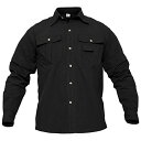 MAGCOMSEN 2WAY アウトドアシャツ ミリタリーシャツ 通気速乾 ドライシャツ カジュアル 長袖 半袖 シャツ 裏メッシュ 登山 釣り 大きいサイズ メンズ (2WAY・ブラック)