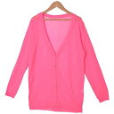 (カービーズ) curvy's カーディガン レディース ロング カーディガン ロング カーデガン ロングカーデ カーデ Vネック 長袖 七分袖 UV UV対策 08.ネオンピンク