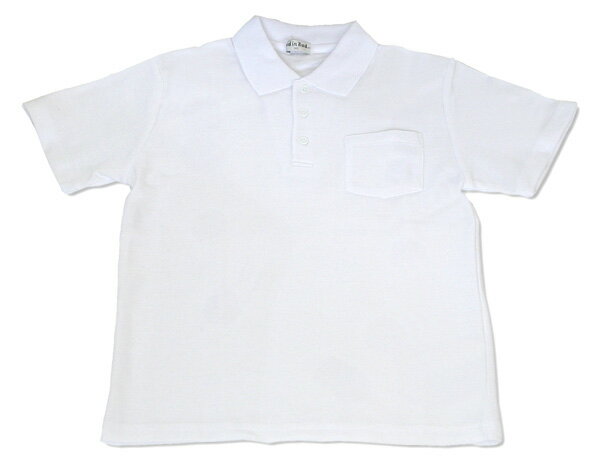 【体操服・登校着】白ポロシャツ(半袖)「名札付け」があるので、学校指定などの体育着に良く使われております！