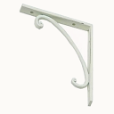 DUVE BR318WH 真鍮製 棚受け金物 L&W Bracket(S) WH 2本セット (シェルフブラケット ブラス Brass アイアン アンティーク調 交換 カントリー おしゃれ)