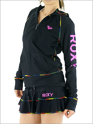 送料無料！セットアップラッシュガード【ROXY】ロキシーWOMEN'S ラッシュパーカ＆スカート（レディース水着）UVカット素材（UPF50+）※超カワのビーチスタイル！紫外線を可愛くスマートに遮断！リゾートや浜辺から街への散歩時に！人前での水着姿に抵抗ある方に！