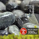 【送料無料】黒玉石 8分 100kg (20kg×5袋) | 約25-30mm 庭 砂利 石 玉石 玉砂利 黒 灰色 グレー 那智 枯山水 ガーデニング ガーデン 和 洋