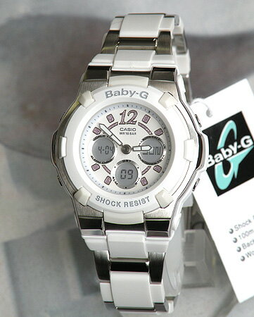 CASIOカシオBaby-GBGA-112C-7Bホワイトインデックスにはピンクのラメ！ベビーG人気のコンポジットベルトベビーG海外直輸入モデルレディース　腕時計