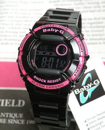 【CASIO】【Baby-G】リーフカシオベビーG20気圧防水のReefBGD-120P-1DR海外モデル流行のブラック×ピンク黒の反転液晶タイプレディース　腕時計