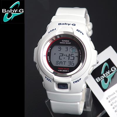 激安の嵐！送料無料【CASIO】カシオ【Baby-G】BGR-300EM-7DR日本未発売モデル電池交換不要のタフソーラー搭載海外モデル20気圧防水のベビーGホワイト【BABY-G】レディース　腕時計