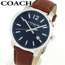 ★送料無料 COACH コーチ BLEECKER ブリーカー14602004 海外モデル メンズ 腕時計 ウォッチ 革ベルト レザー クオーツ アナログ 青 ネイビー 茶 ブラウン