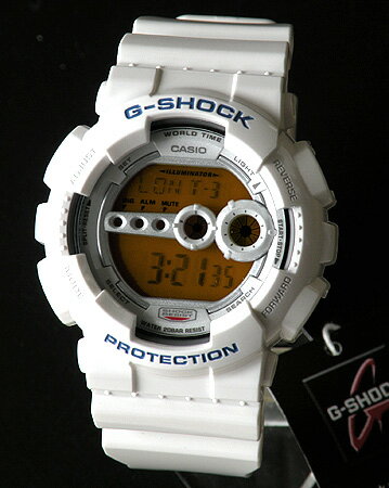 CASIOカシオGショックGD-100SC-7ホワイトG-SHOCKクレイジーカラーズ高輝度LEDバックライトメンズ　腕時計
