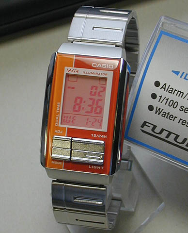 ◆【CASIO】ポップで可愛いカジュアル時計カシオフューチャリスト【FUTURIST】LA-201W-4ADFオレンジレッド日本語説明書コピー付き・海外モデル