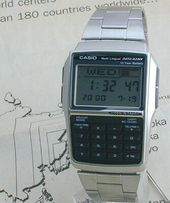 電池寿命10年の【CASIO】カシオデータバンクメタルバンドDBC-32D-1A海外モデル【DATEBANK】海外モデル