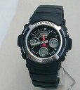 ＜レビューを書いて送料無料＞【CASIO】カシオ【G-SHOCK】Gショック腕時計GショックアナデジコンビモデルAW-590-1Aブラックメタルベゼルが印象的メンズ　腕時計