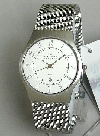 ＜レビューを書いて送料無料＞SKAGENスカーゲン233XLSSシルバー男性用腕時計ビジネスやフォーマルスタイル似合う厚さ7.5mmのスリムケース海外モデル
