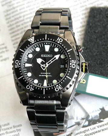 SEIKOセイコーダイバーズウォッチキネティック搭載水漏れ安心の20気圧防水仕様SKA427P1メタル(ブラック)メンズ　腕時計