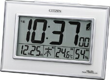 CITIZENリズム時計8RZ100-003白電波目覚まし時計デジタル大型液晶