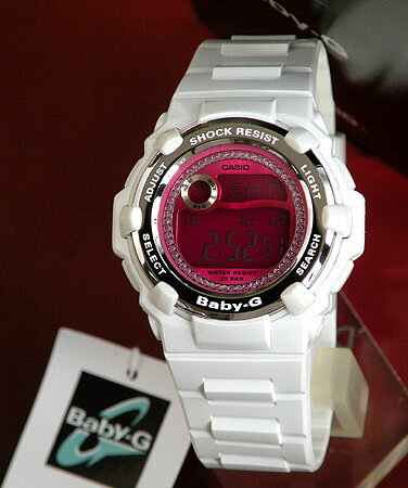 CASIOカシオBaby-GベビーGReefリーフBG-3000M-7DRホワイト×ピンク反転液晶キラキラのラメがキュート！【BABY-G】レディース 腕時計 女性用 時計 ウォッチ【あす楽対応】【あす楽_土曜営業】【あす楽_日曜営業】【smtb-KD】【激安の嵐！送料無料】【ショップオブザイヤー大賞受賞】カシオ BABY-G 腕時計 レディース かわいい ベイビーG 時計　ベビーG 海外 モデル　　BG-3000M-7　BG-3000M　