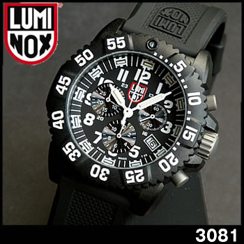  送料無料 LUMINOX ルミノックス3081 クロノグラフ ブラック ミリタリー メンズ 腕時計...:tokeiten:10005557