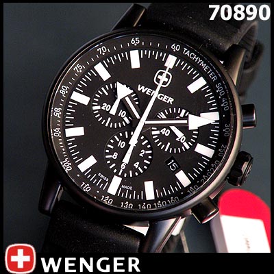 【WENGER】ウェンガー70890ブラック×ホワイトクロノグラフ タキメーターCommando/コマンド WPERミリタリーウォッチ