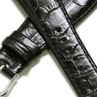 【ミモザ】ガガミラノ対応型押しブラック時計用ベルト