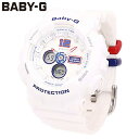 CASIO カシオ Baby-G ベビージー ベビーG 腕時計 時計 レディース アナログ デジタル アナデジ ベーシックモデル 防水 カジュアル アウトドア スポーツ ホワイト 白 トリコロール BA-120TR-7B プレゼント ギフト 1年保証 送料無料